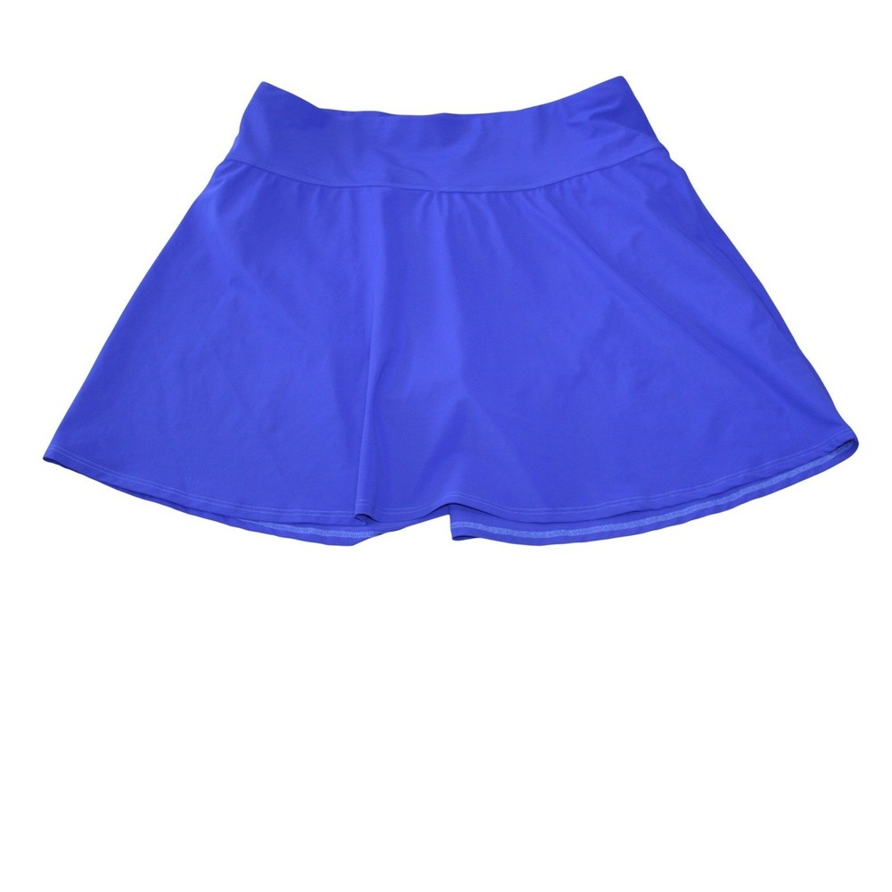 LL Bean Blue WOMEN Swim Skirt BLUE with AttachedBrief UPF 50+ Size 18 Reg 300293